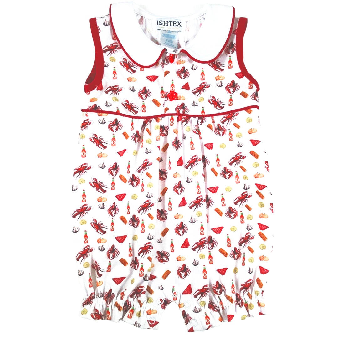 Crawfish Girl's Romper