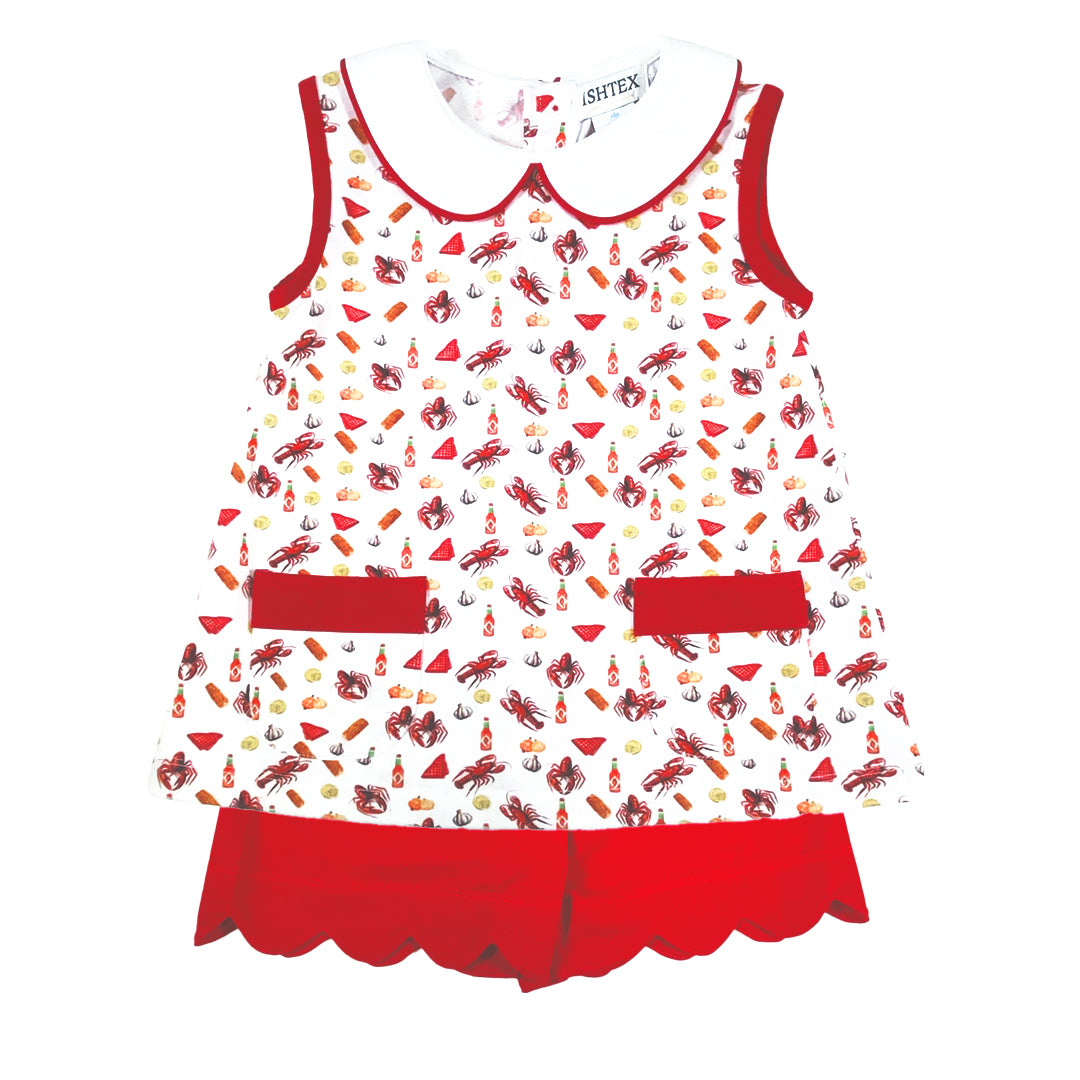Crawfish Girl's Shorts Set