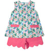 Horse Print Girl's Shorts Set