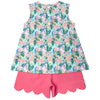 Horse Print Girl's Shorts Set