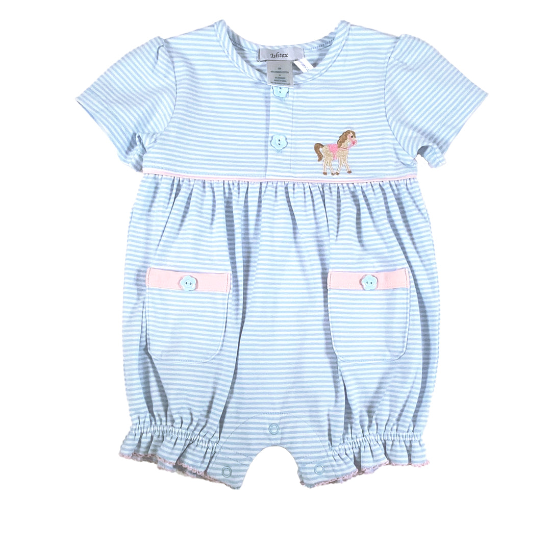 Horse Applique Girl's Romper