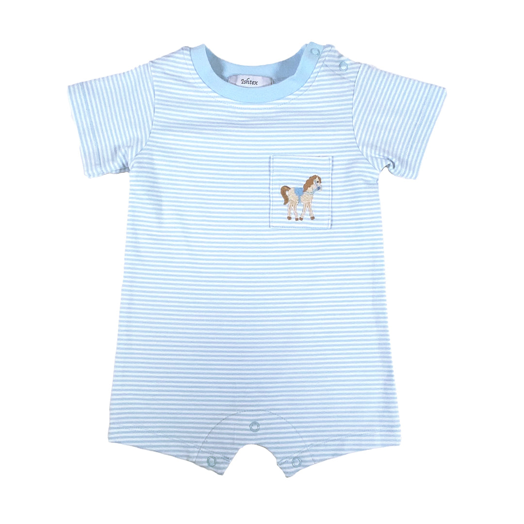 Horse Applique Boy's Romper