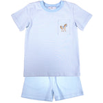 Horse Applique Boy's Shorts Set