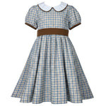 Blue/Khaki Plaid Plaid Dress
