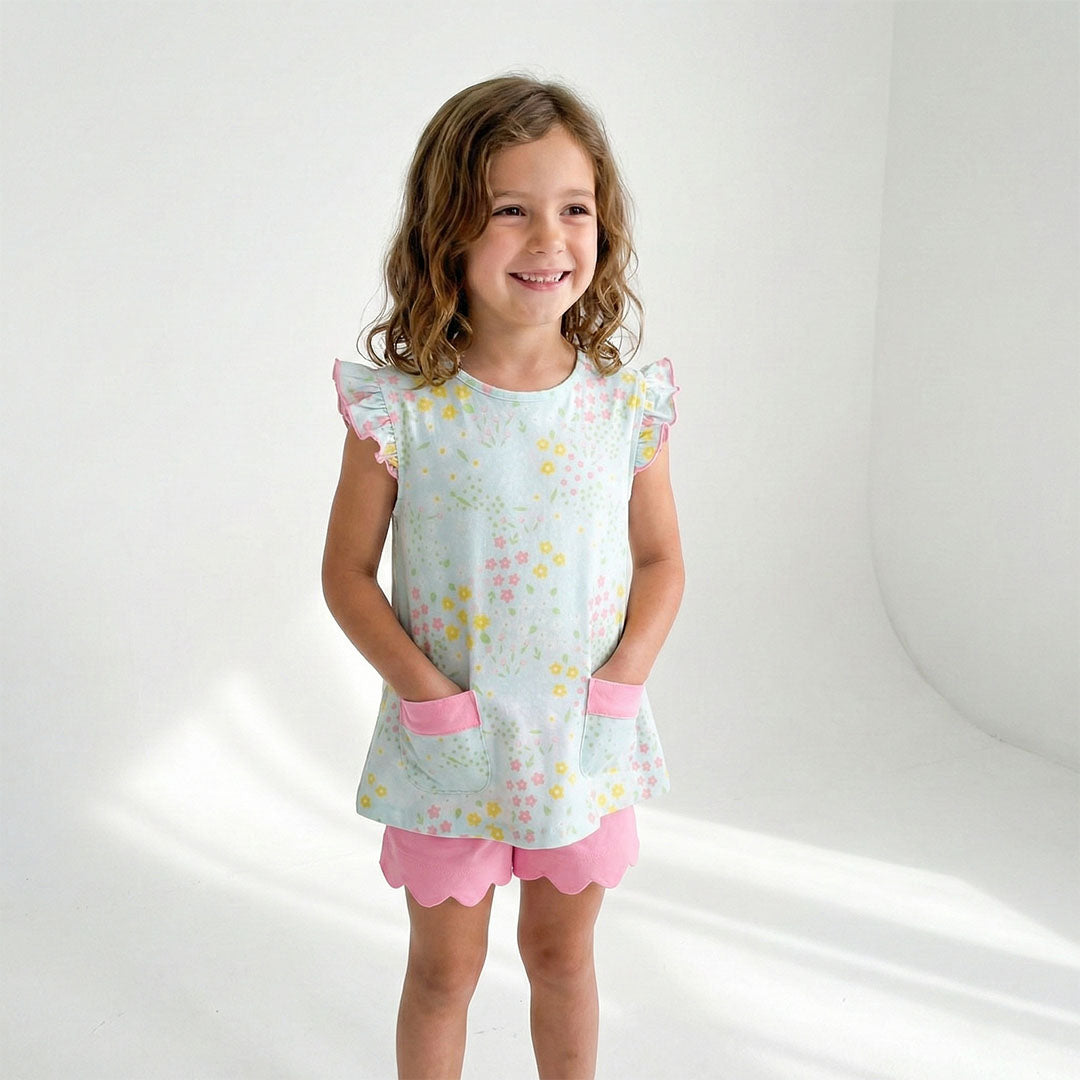 Flower Girl's Shorts Set